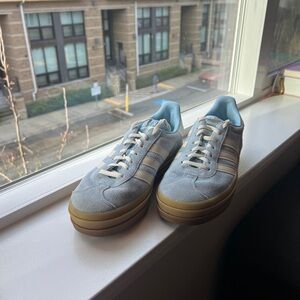 Adidas Sky Blue Sneakers with Tan Sole